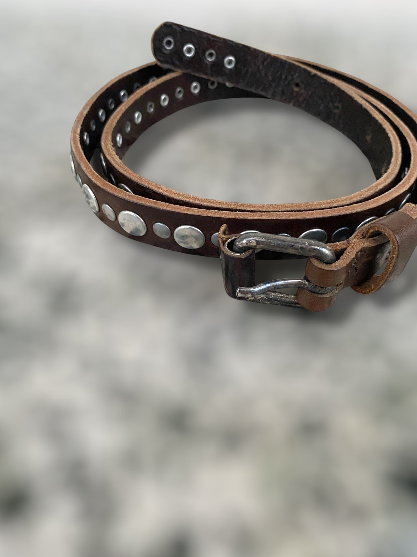 Vintage leather belt with studs