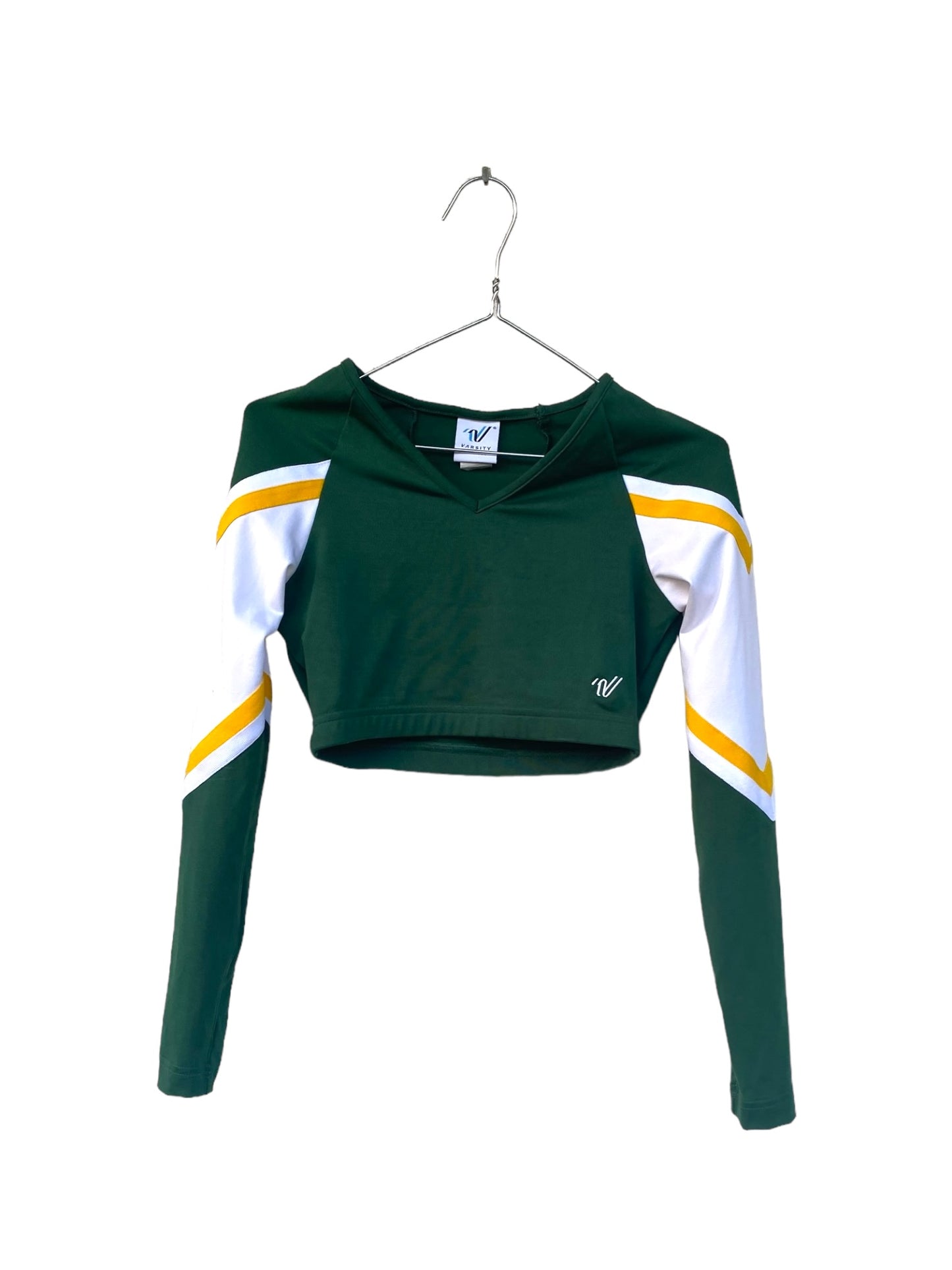 90s American green cheerleading crop top