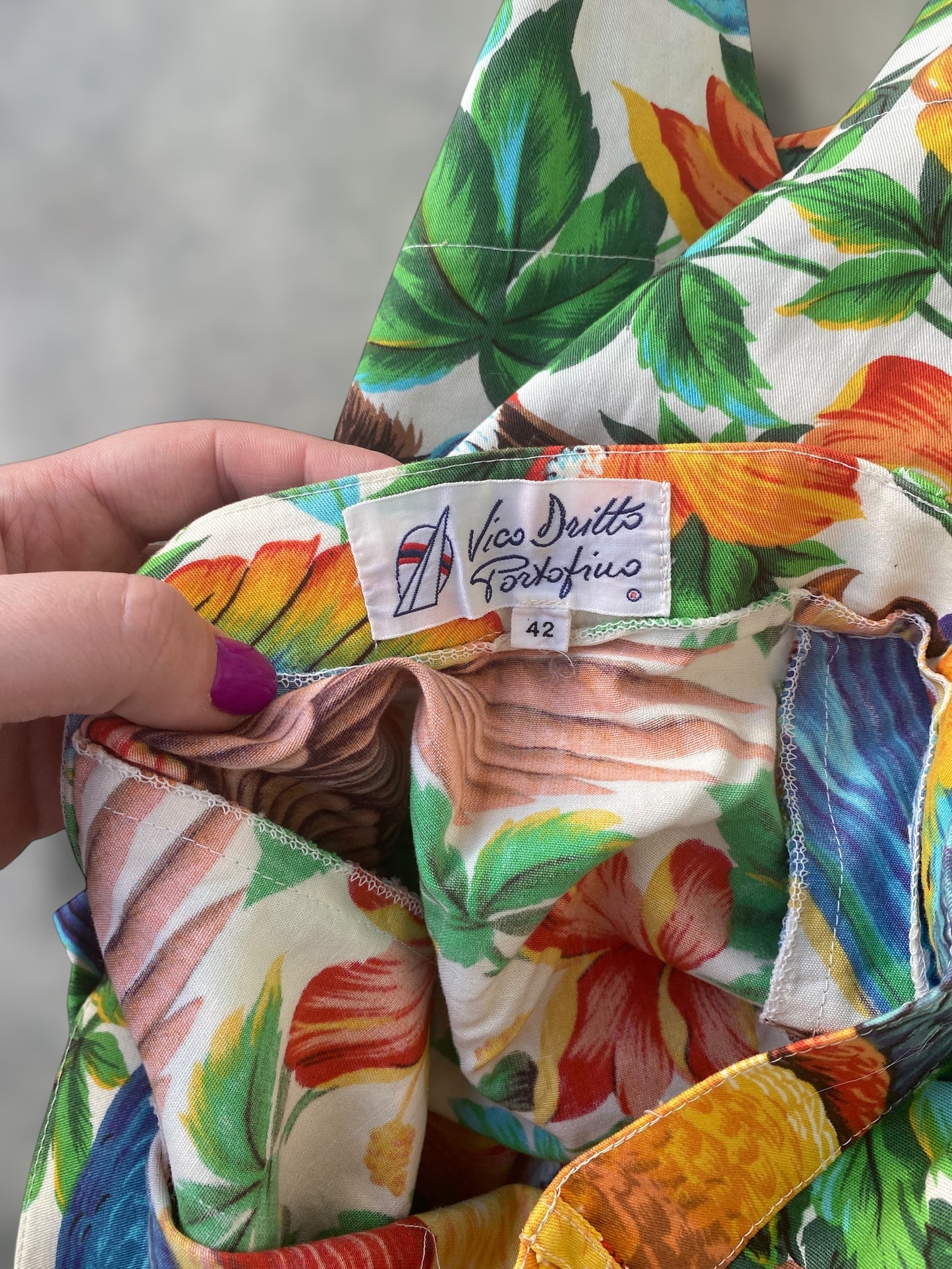 “Exotic parrots” 90s cotton skirt