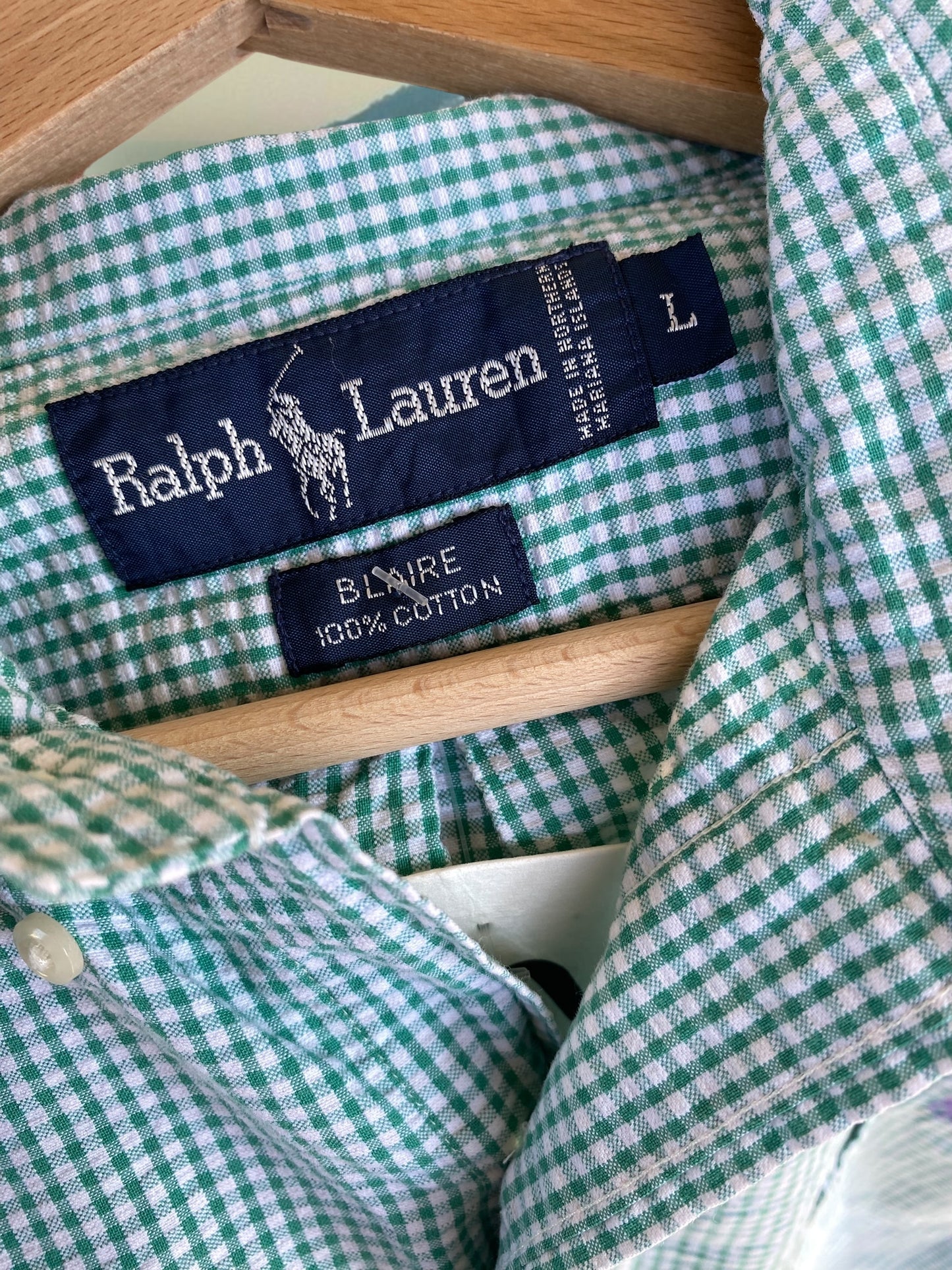 Ralph Lauren green with white checkered shirt