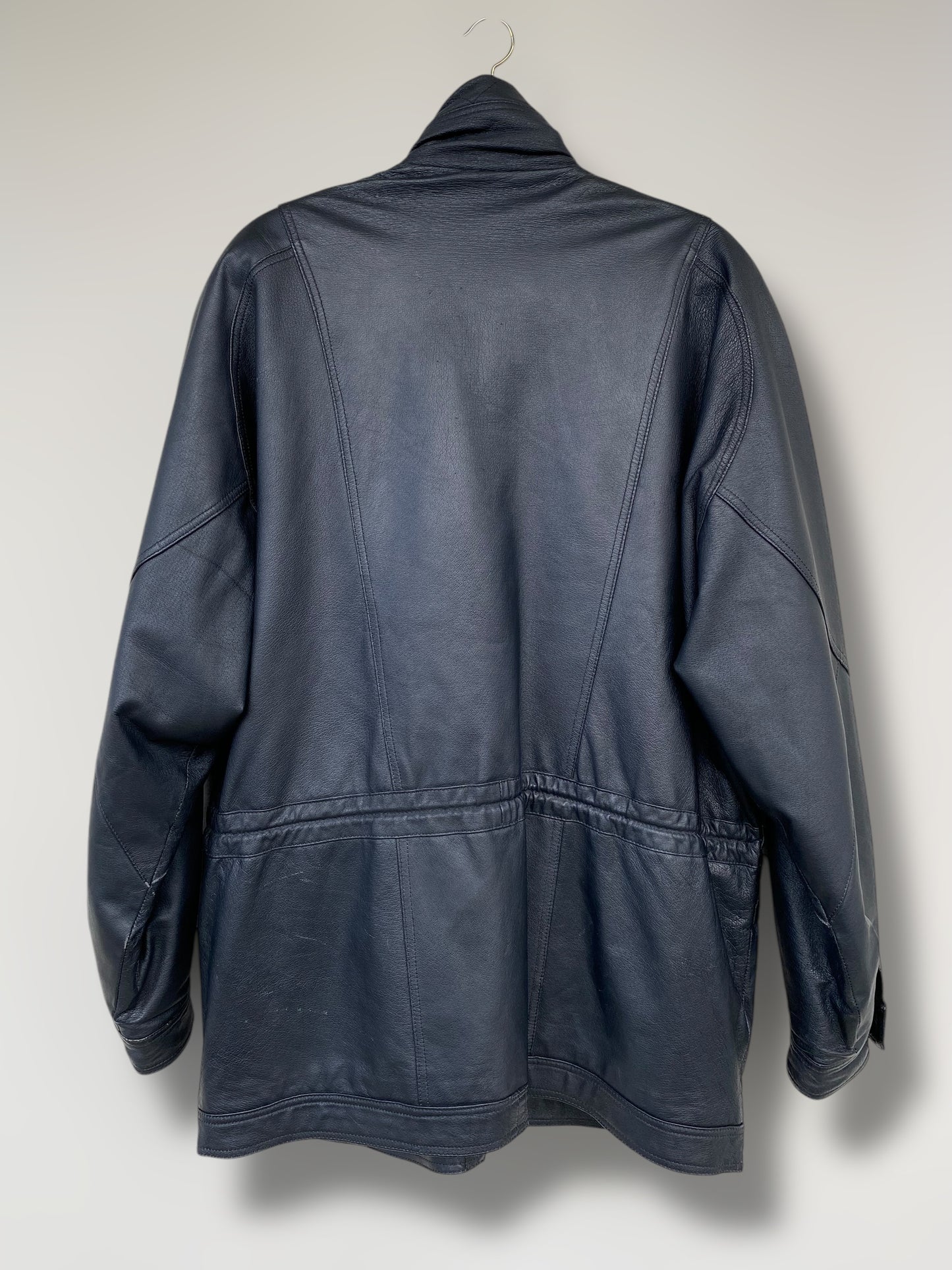 90s vintage black leather jacket