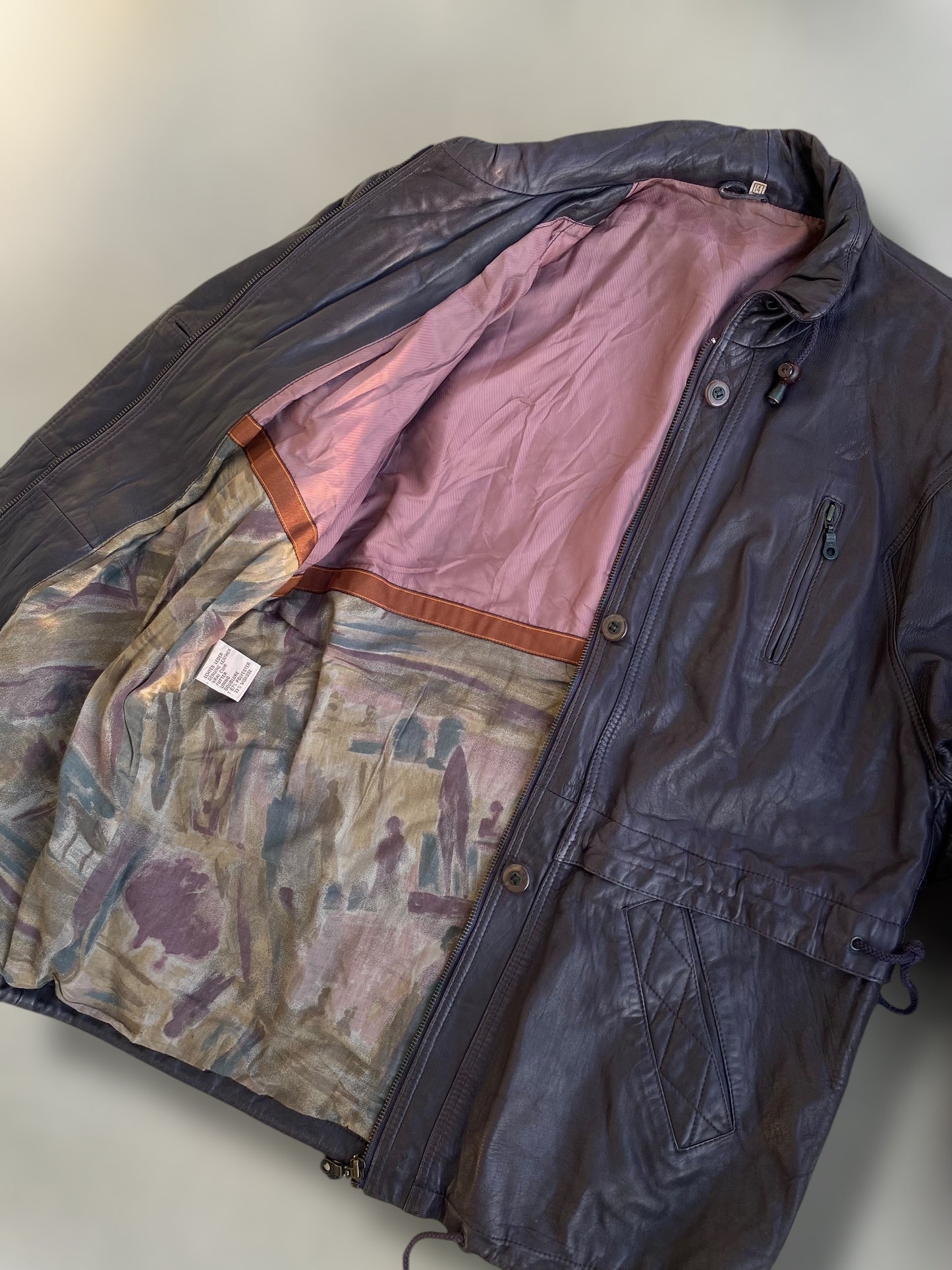 Purple vintage leather jacket