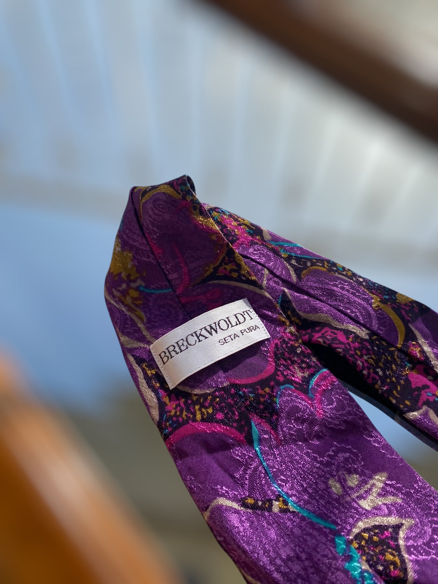 Vintage silk purple tie