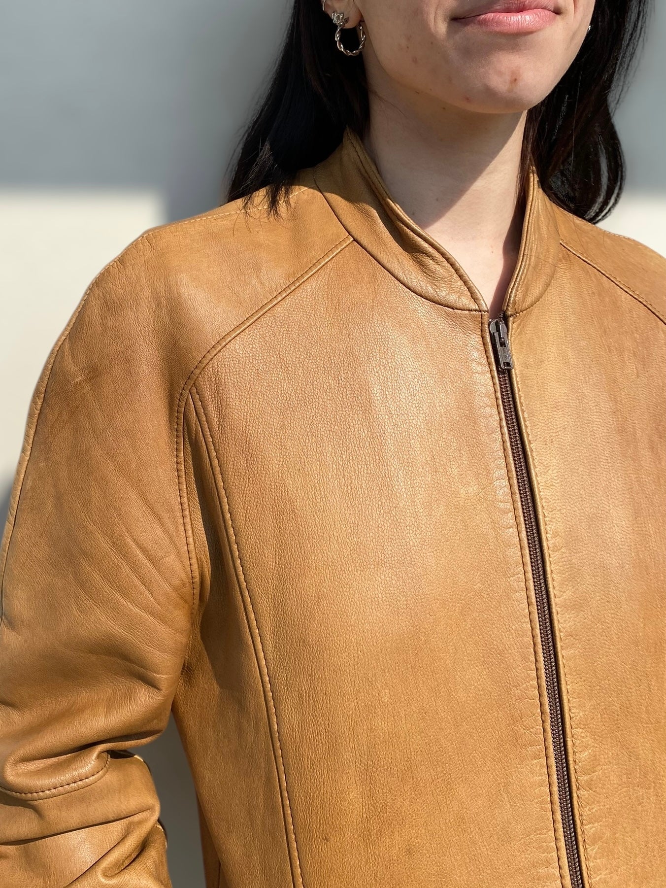 Camel vintage leather jacket
