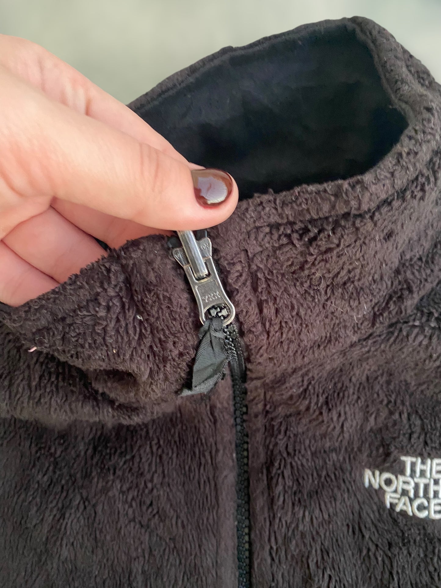 The north face furry black fleece