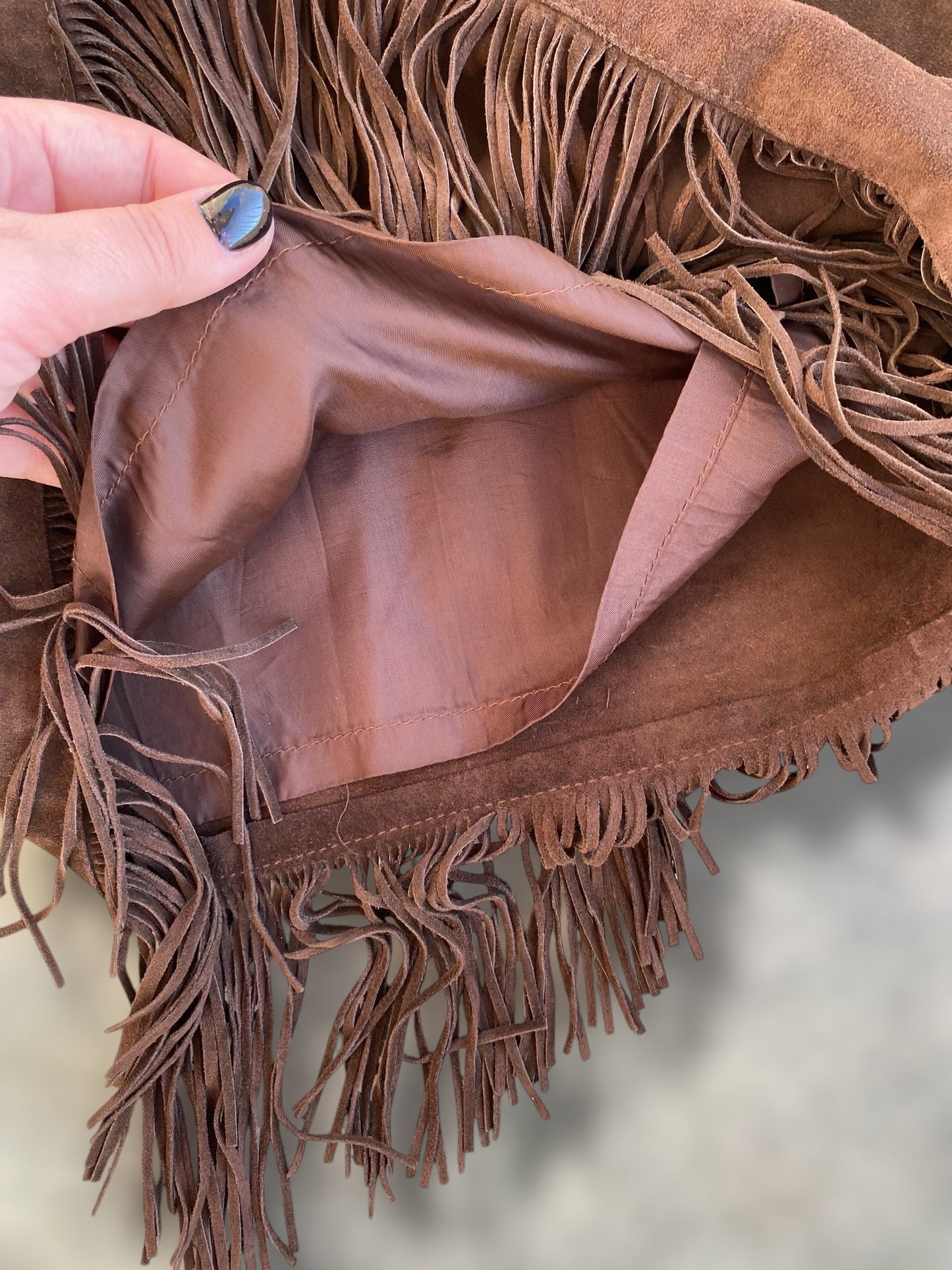 Vintage western suede leather skirt