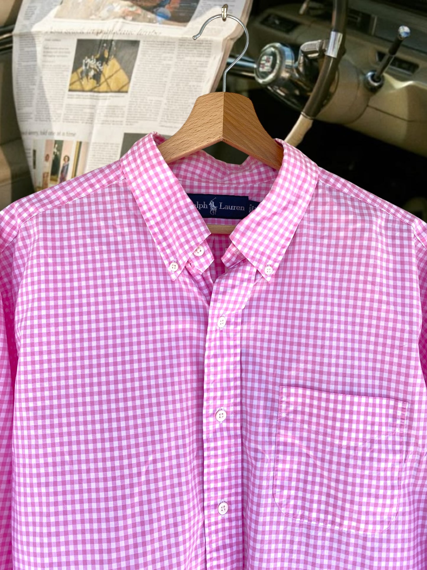 Ralph Lauren pink checkered shirt
