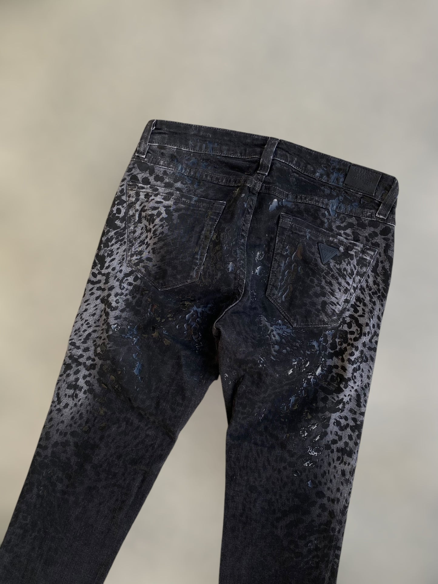 Guess animal print slim jeans