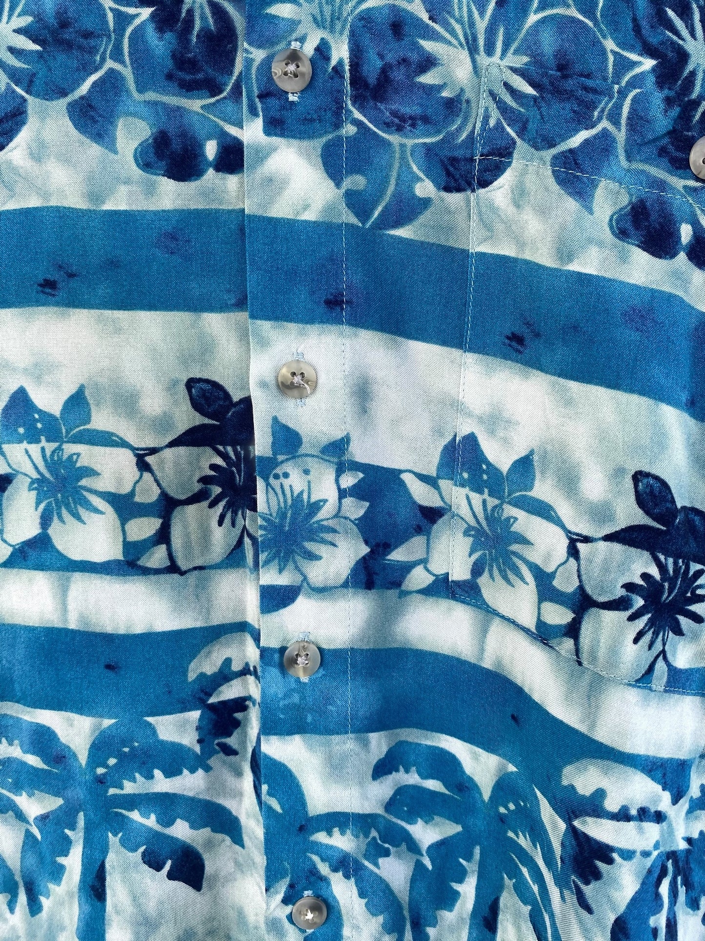 Mixed blues Hawaiian shirt