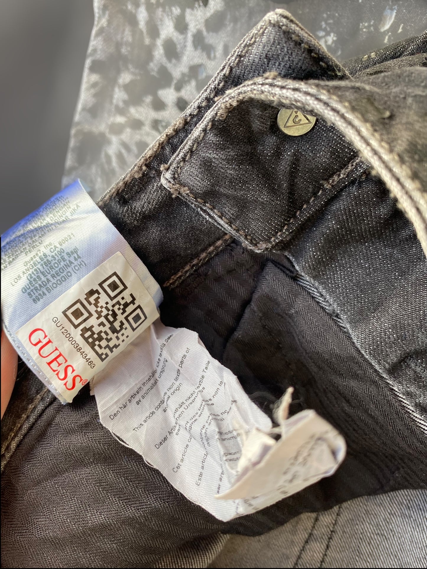 Guess animal print slim jeans