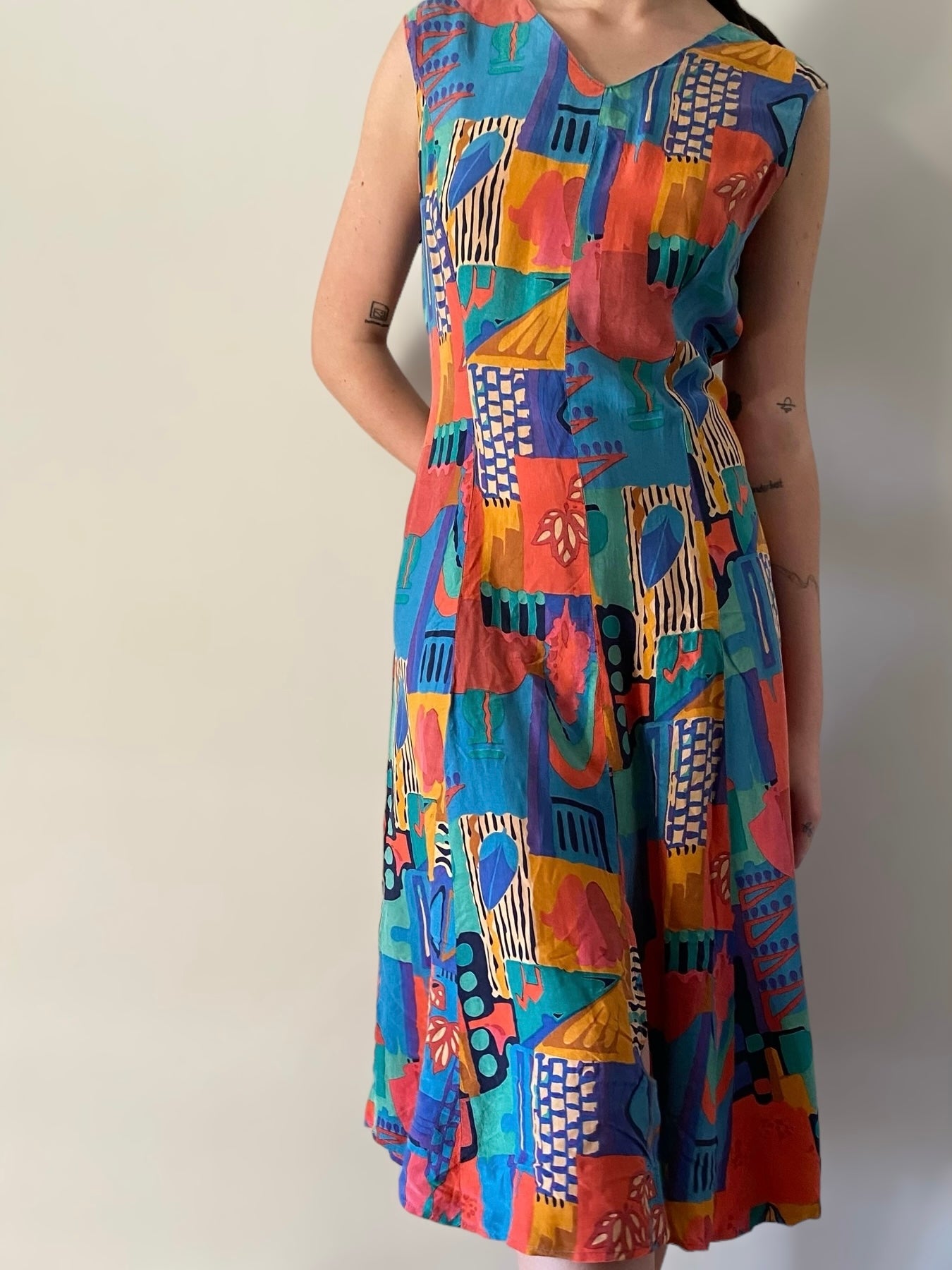 90s colourful dress