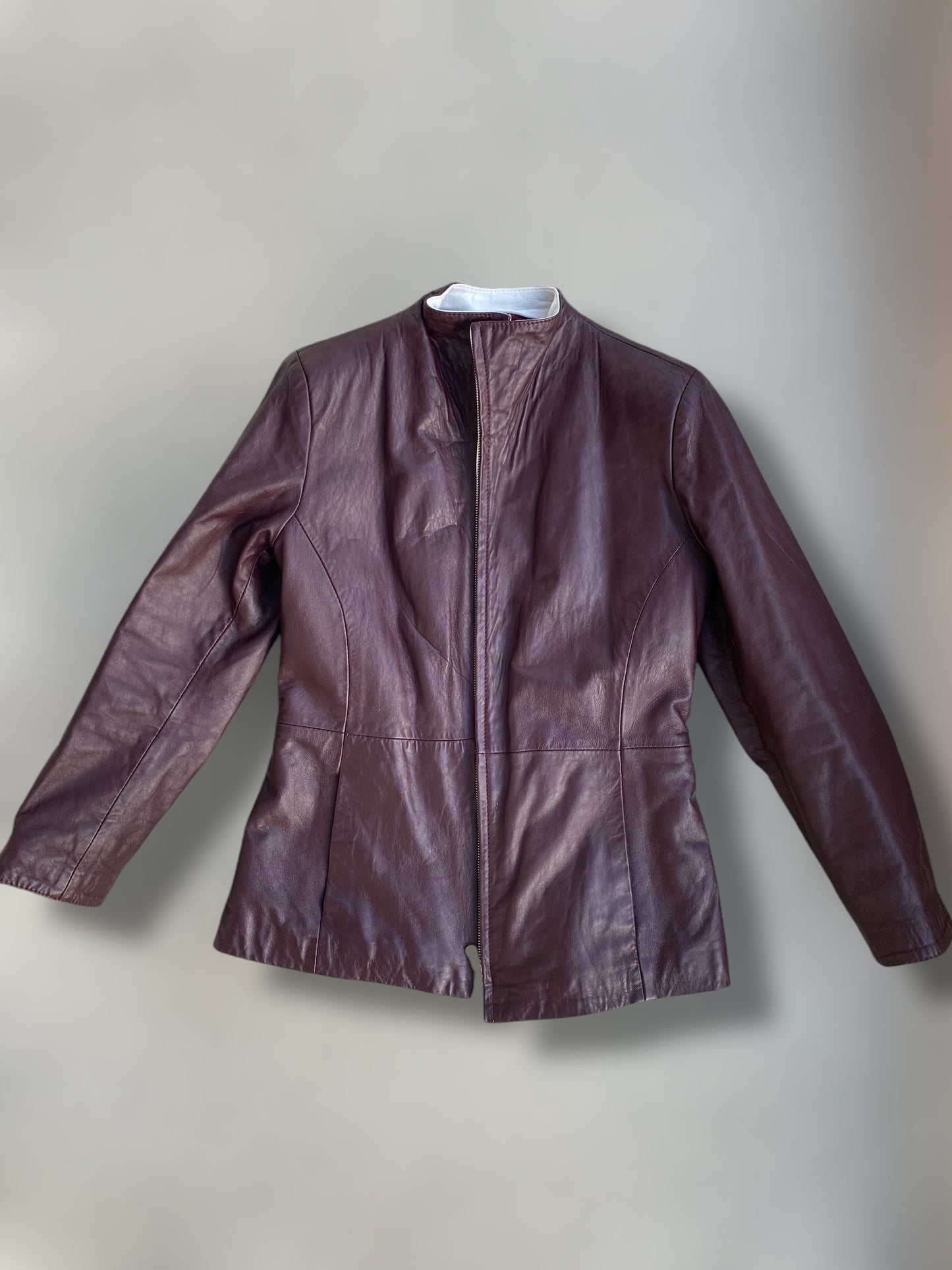 Burgundy vintage leather jacket