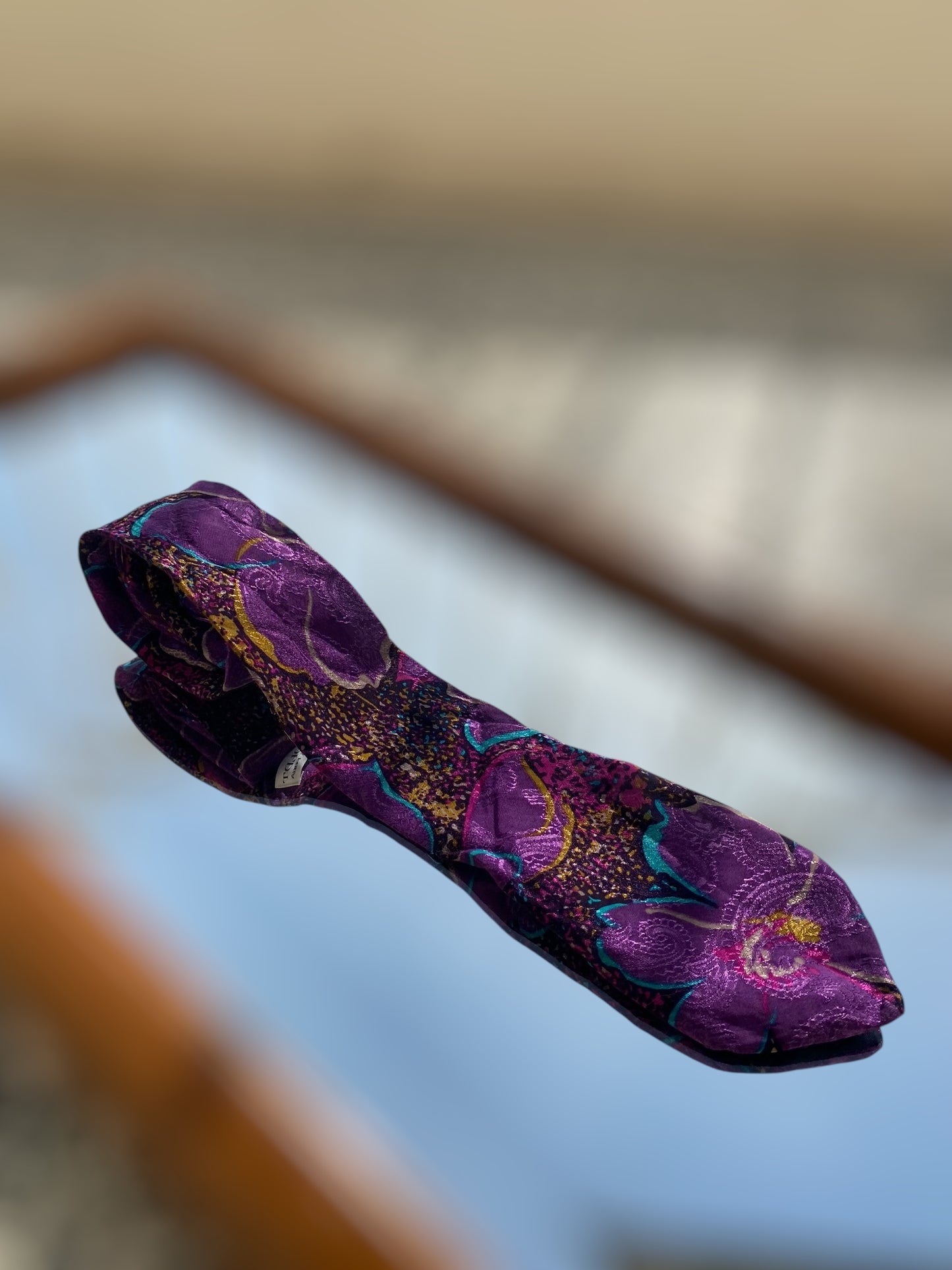 Vintage silk purple tie