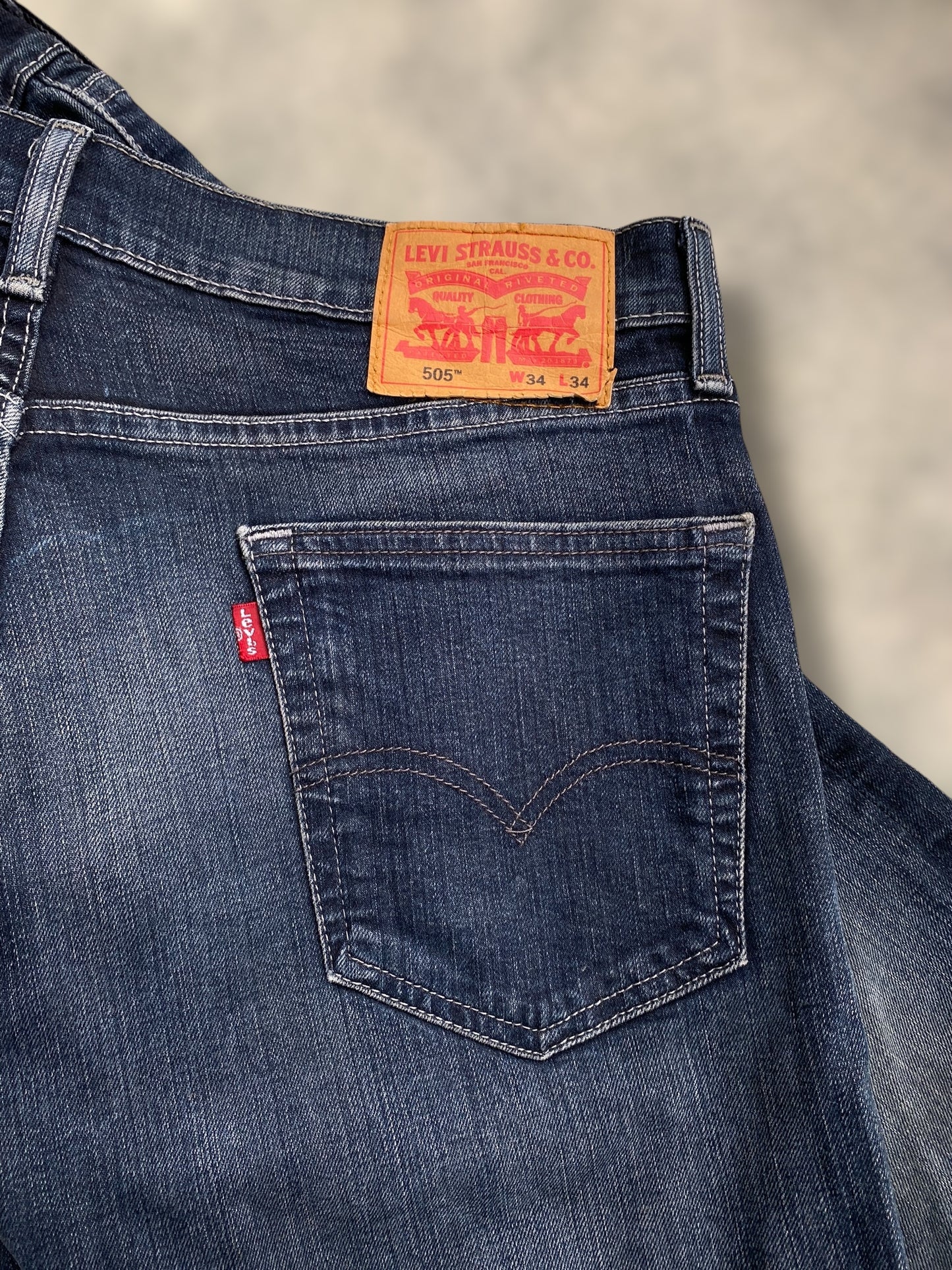 Levi’s 505 dark washed jeans