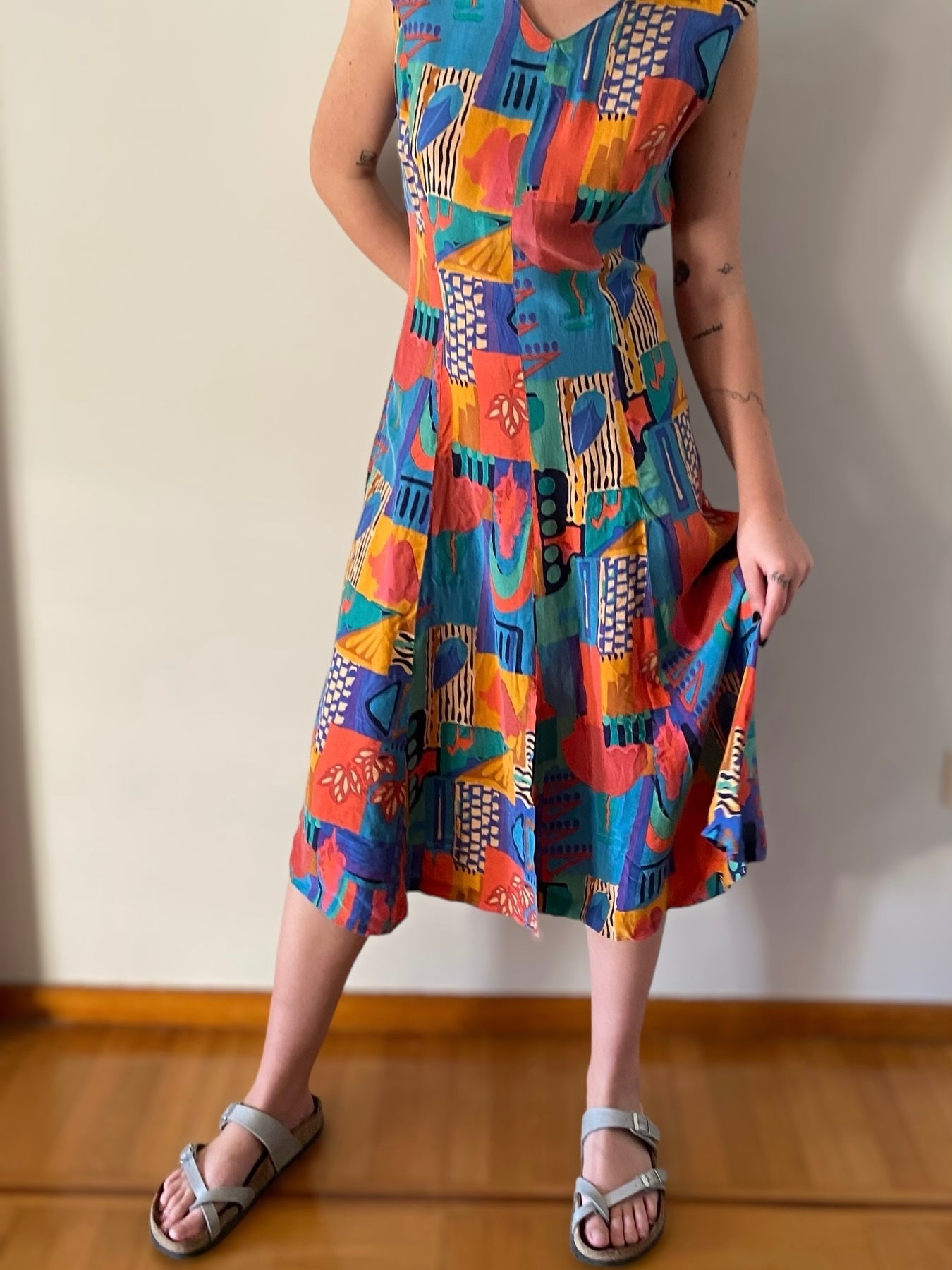 90s colourful dress