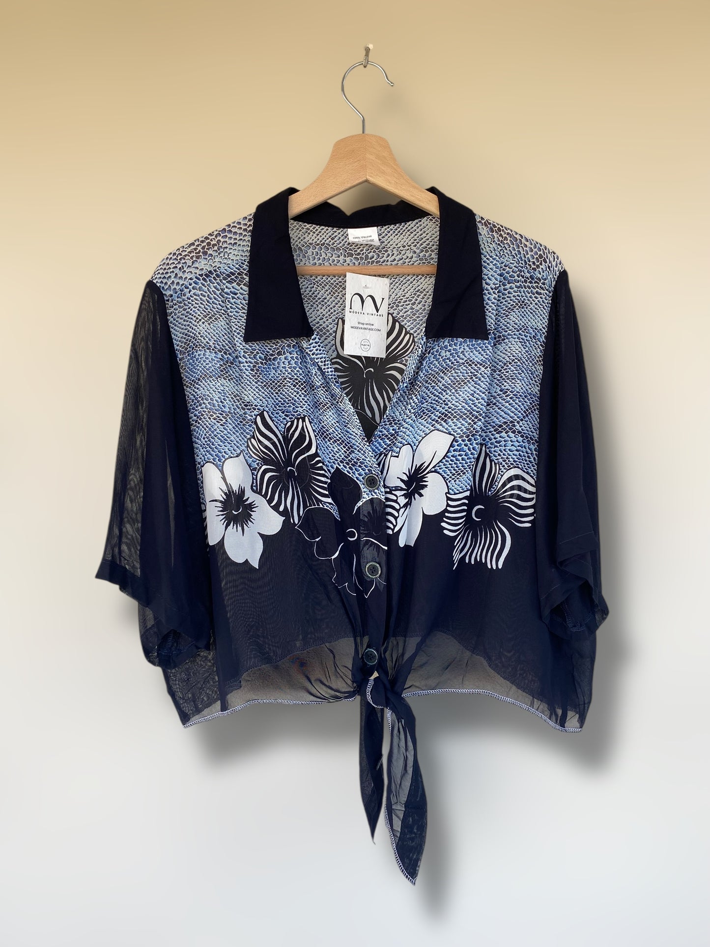 Vintage see through cropped shirt