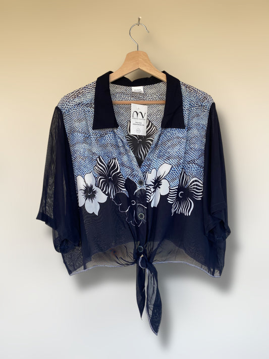 Vintage see through cropped shirt