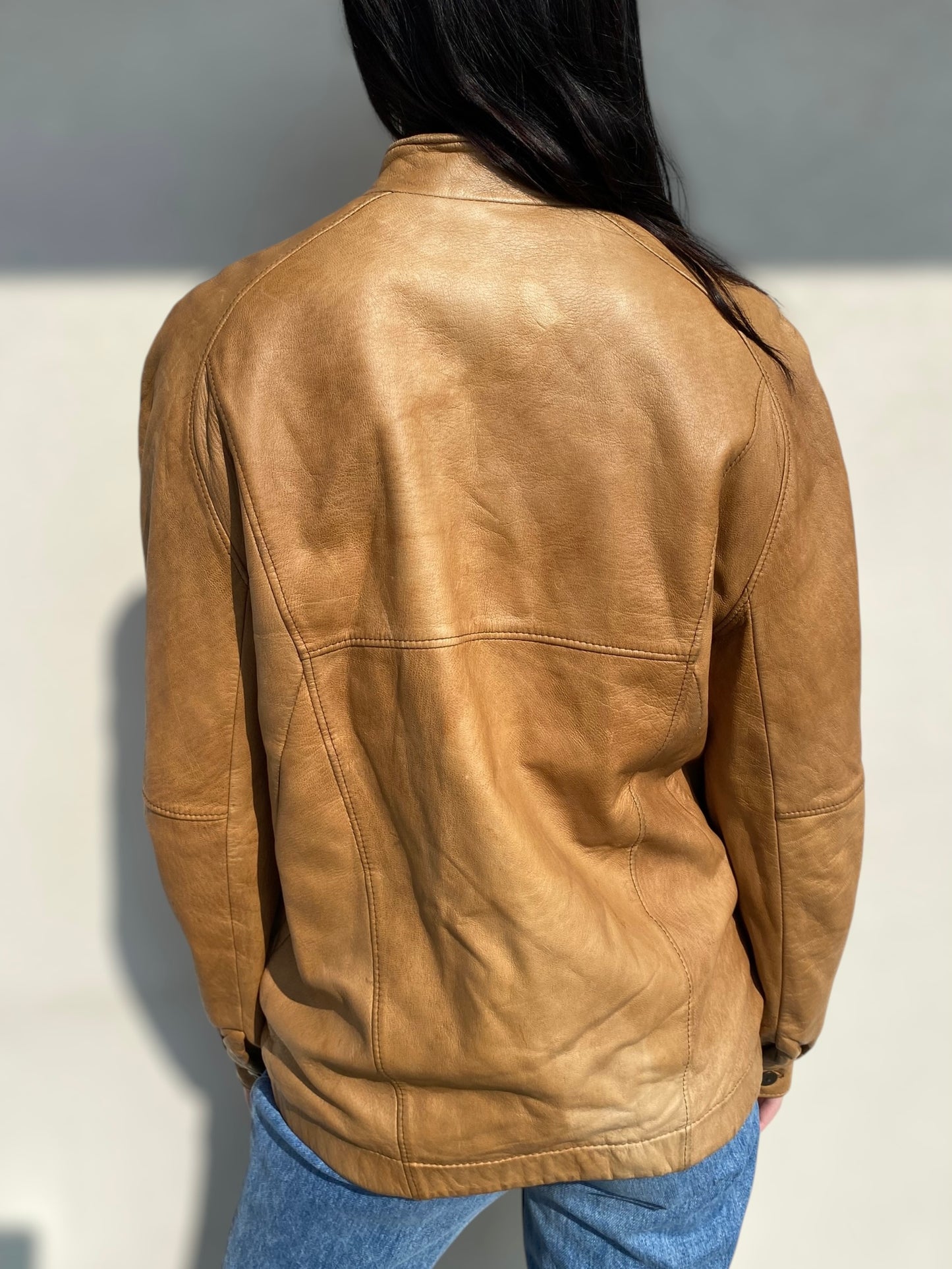 Camel vintage leather jacket