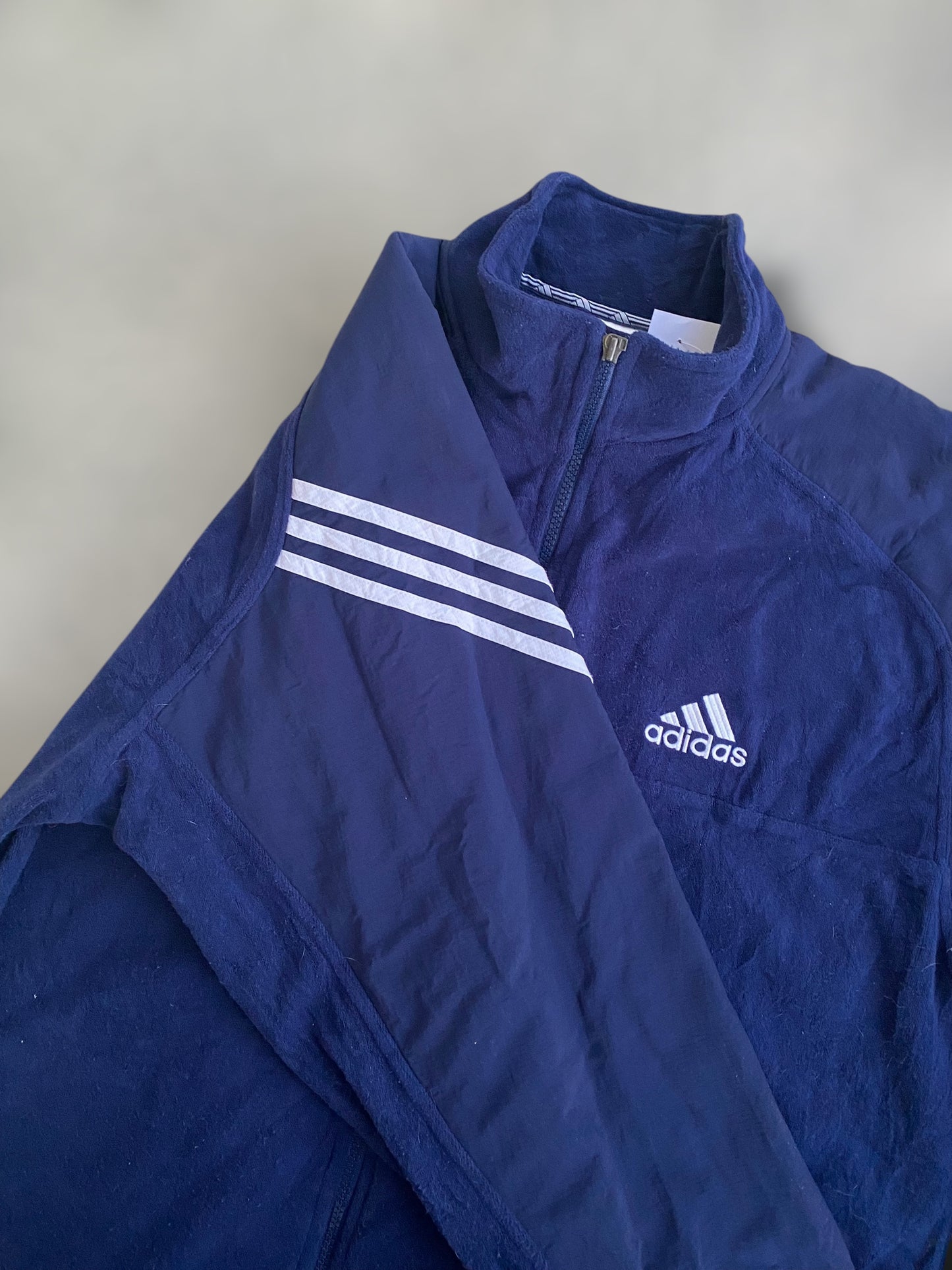 90s Adidas climawarm blue fleece track jacket