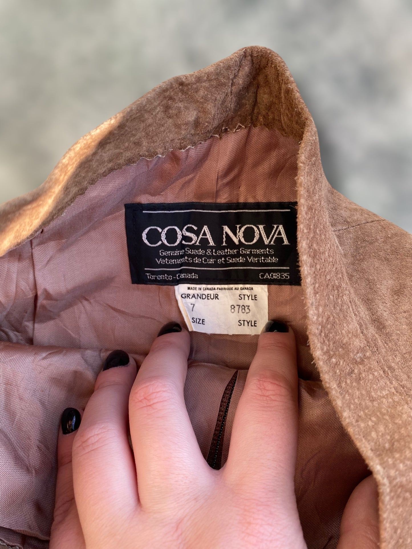 chocolate beige suede leather skirt
