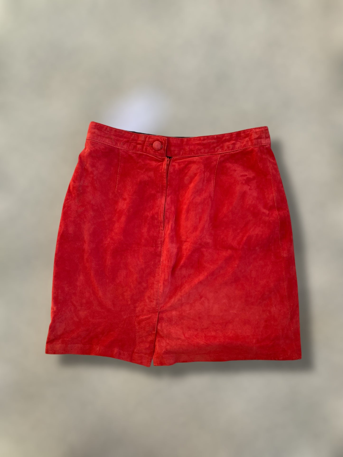 Vintage red suede skirt