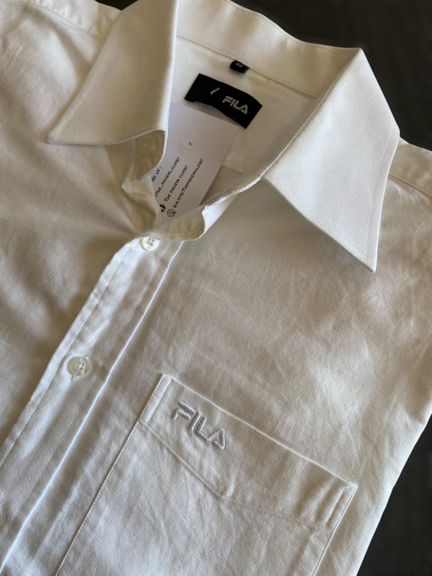 Fila vintage heavy cotton white shirt