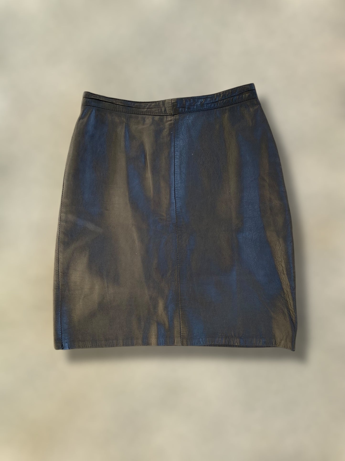 Black vintage leather skirt