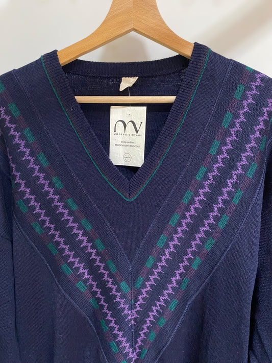 Dark purple v neck sweater