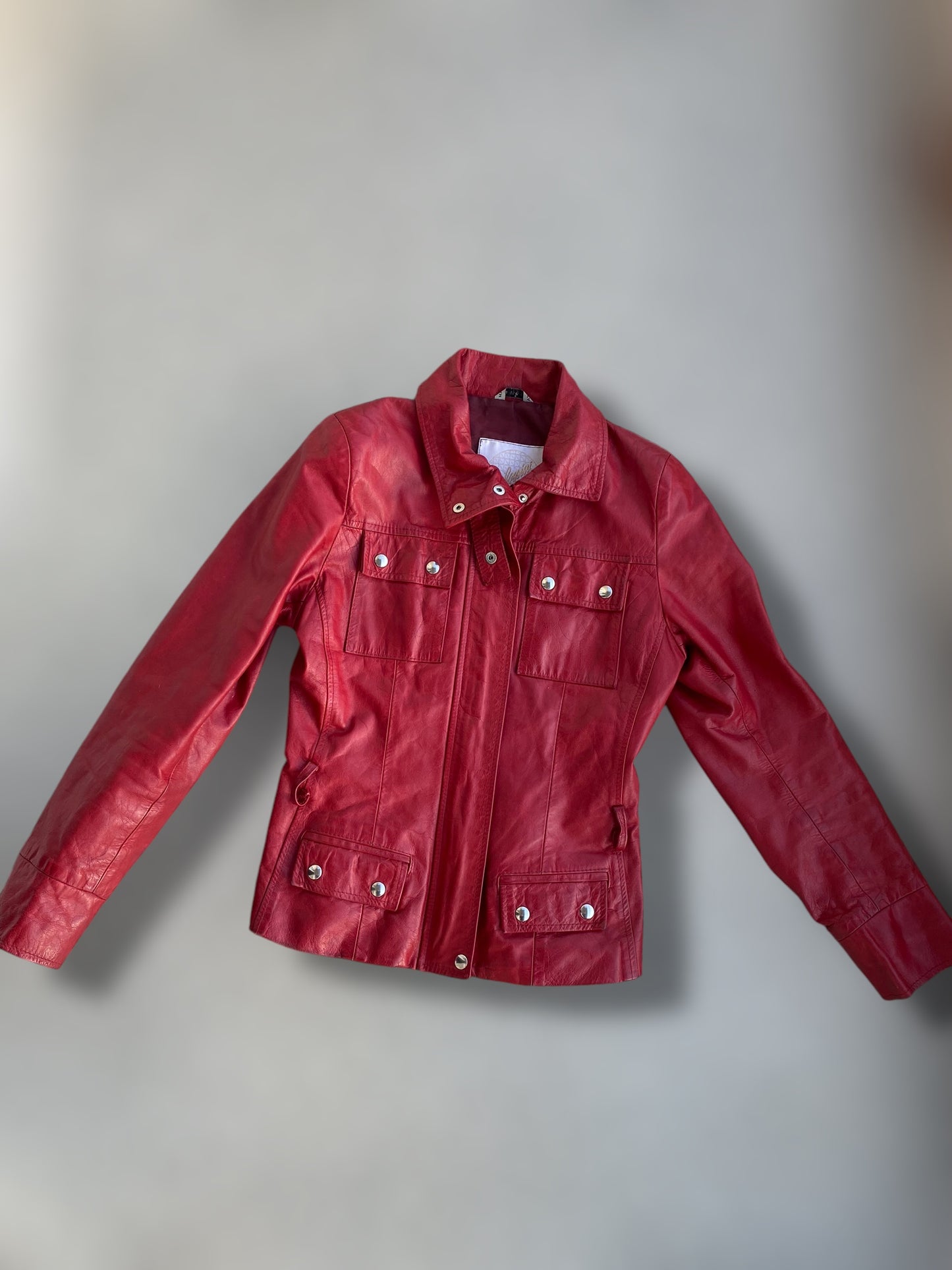 Red vintage leather jacket