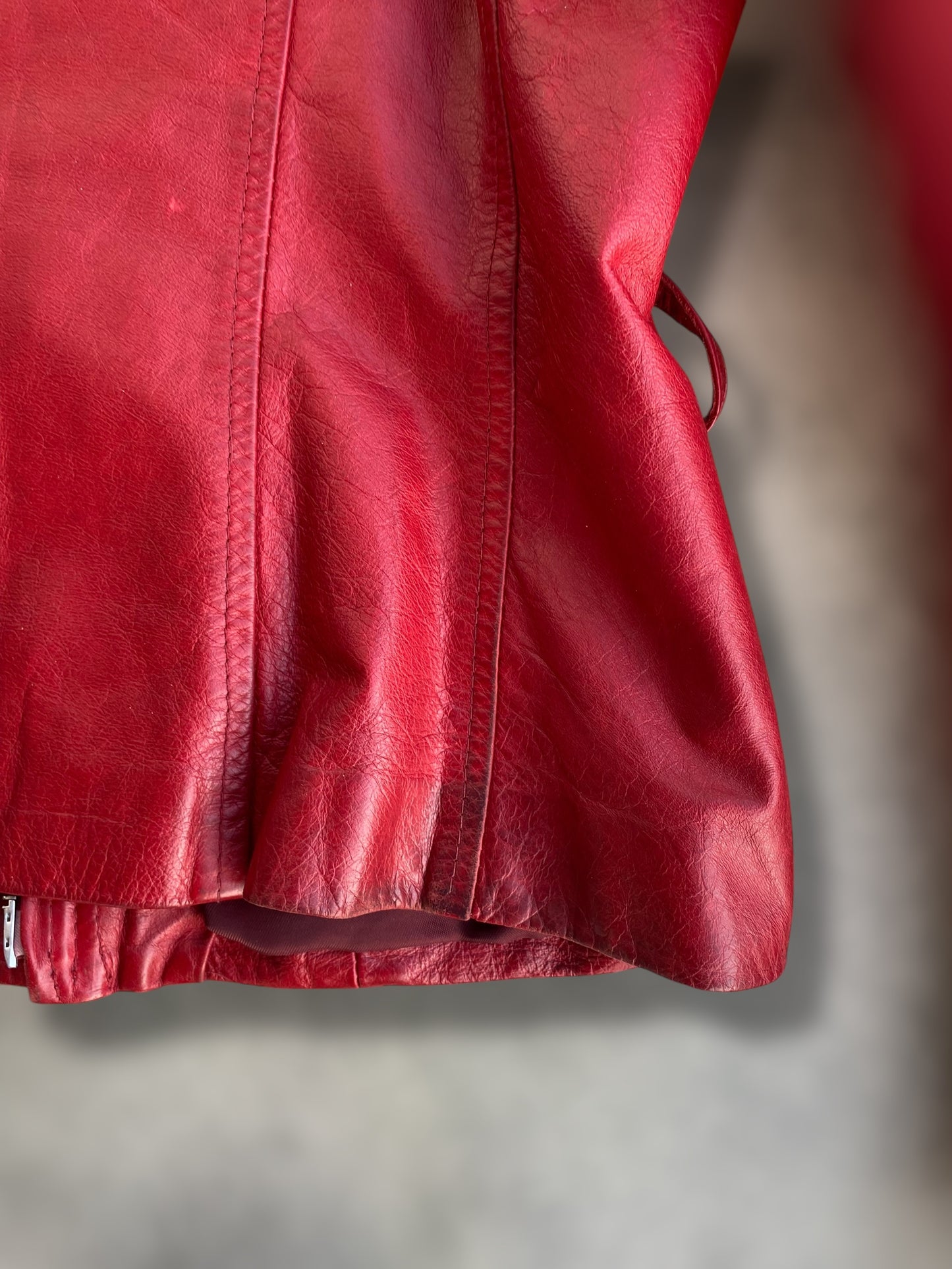 Red vintage leather jacket