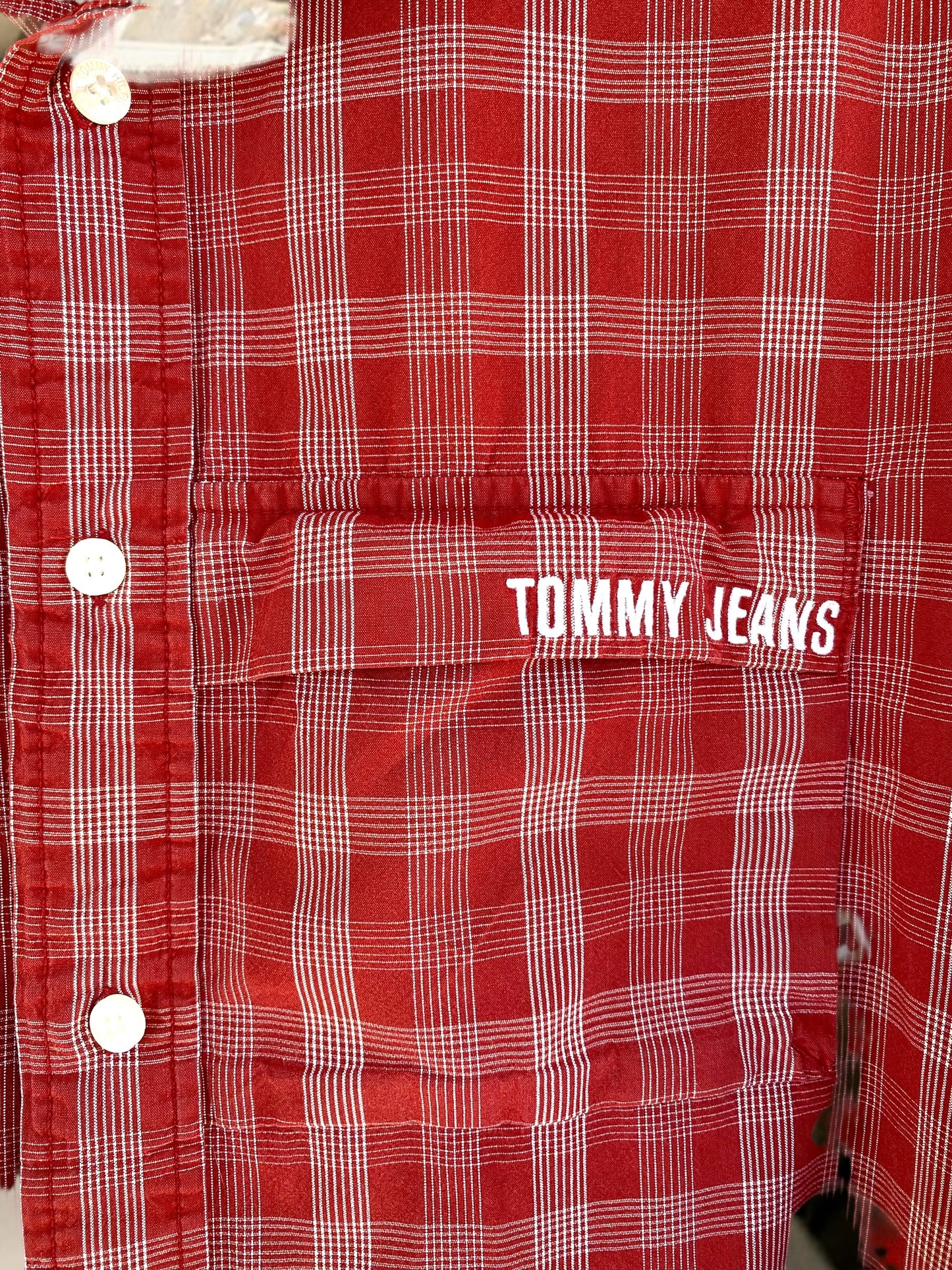 Red checkered Tommy Jeans shirt