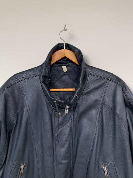 90s vintage black leather  jacket