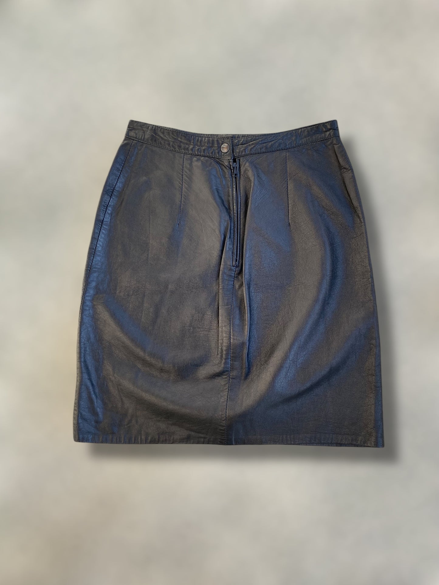 Black vintage leather skirt