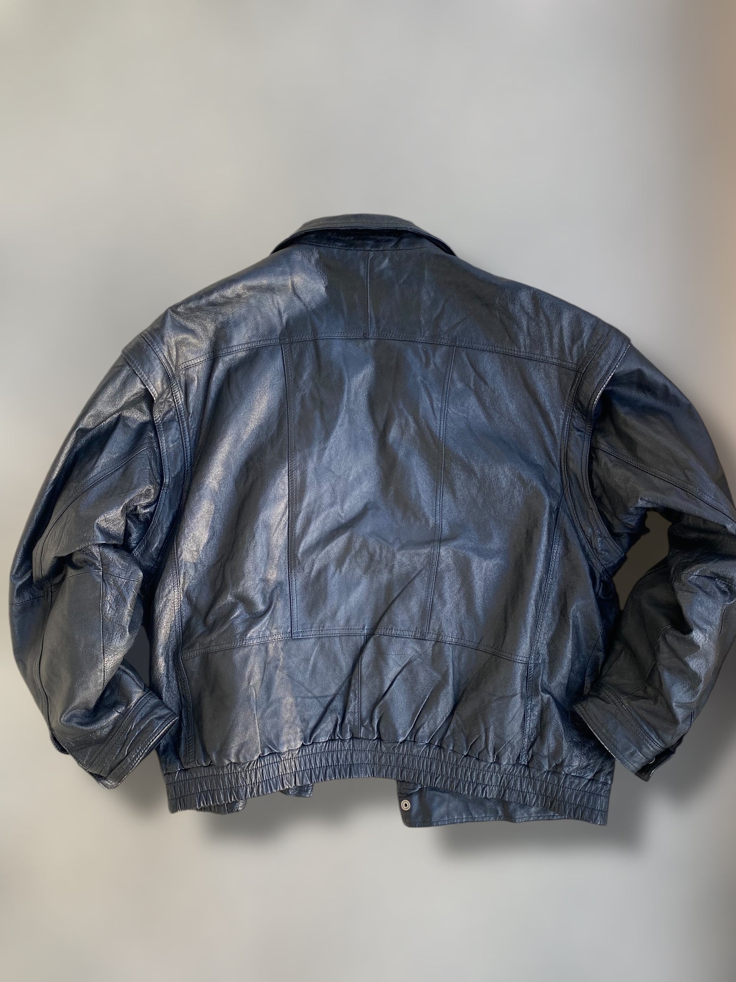Black bomber leather jacket 2 in 1