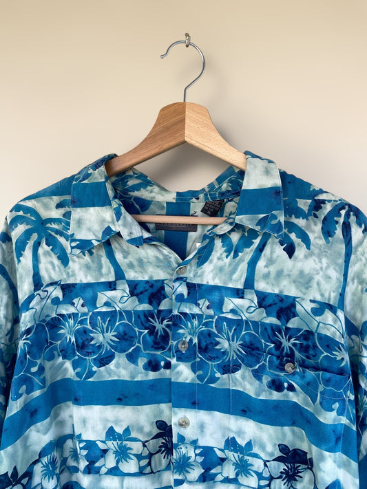 Mixed blues Hawaiian shirt