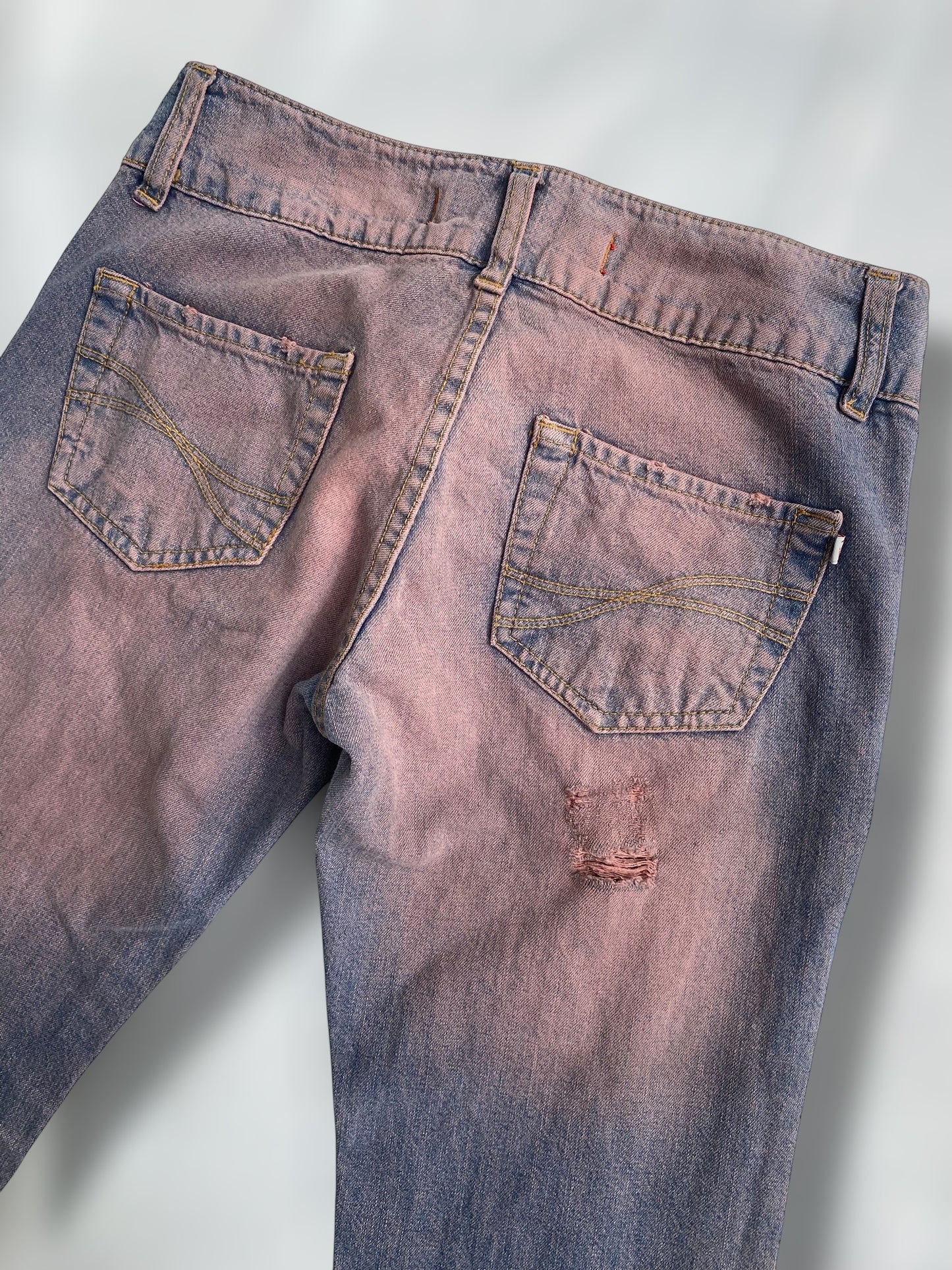 00s low waisted jeans with dusty pink shades