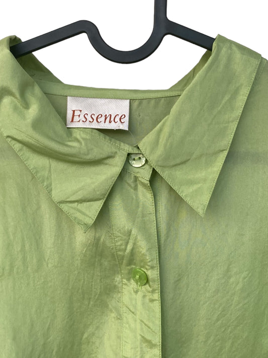 Green long silk shirt