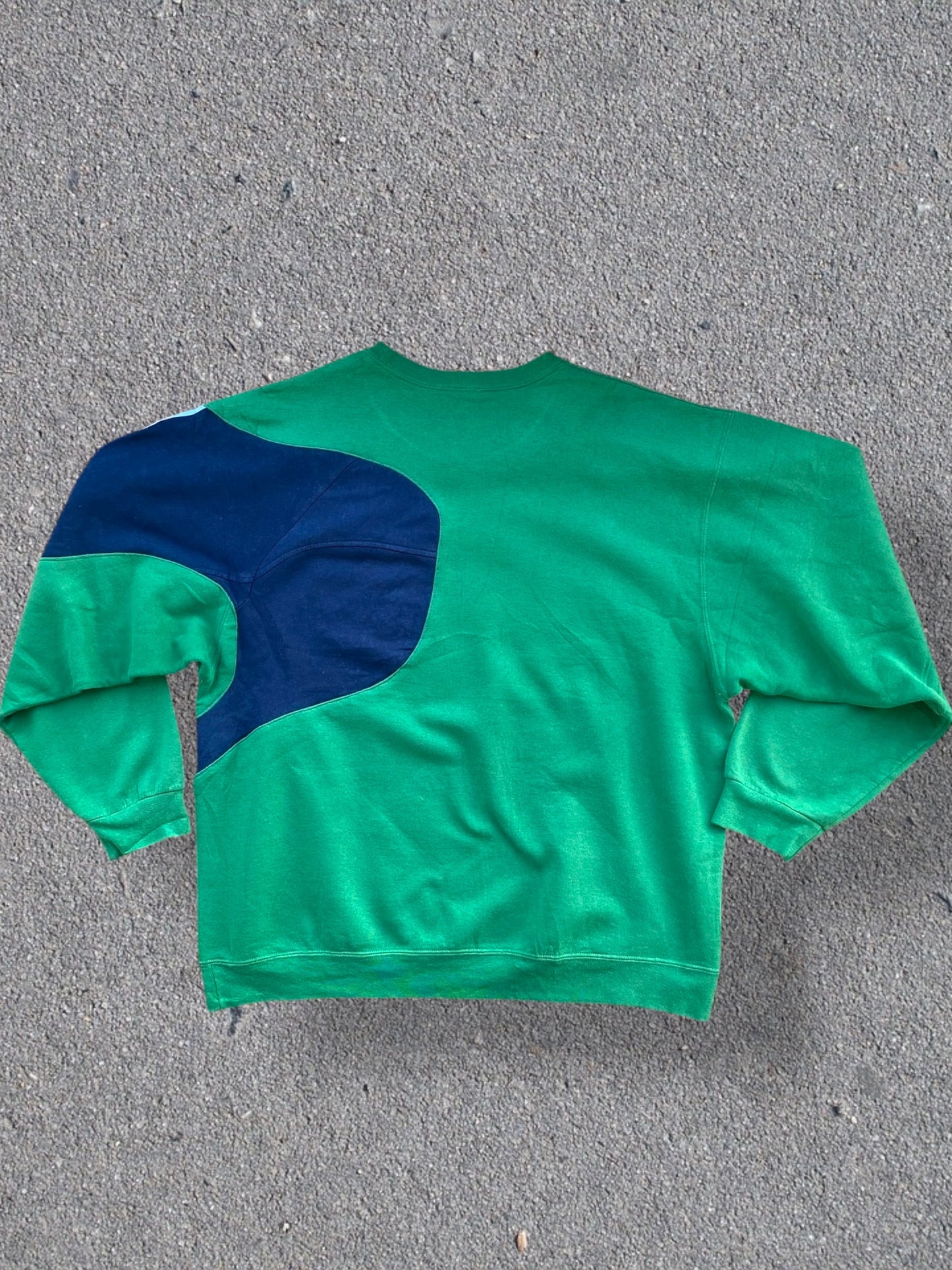 Adidas reworked sweatshirt in green with blue