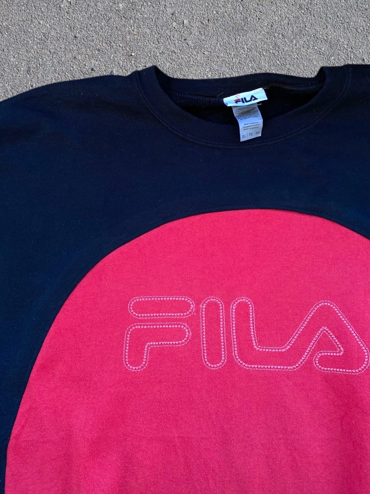 Fila reworked sweatshirt in black with red