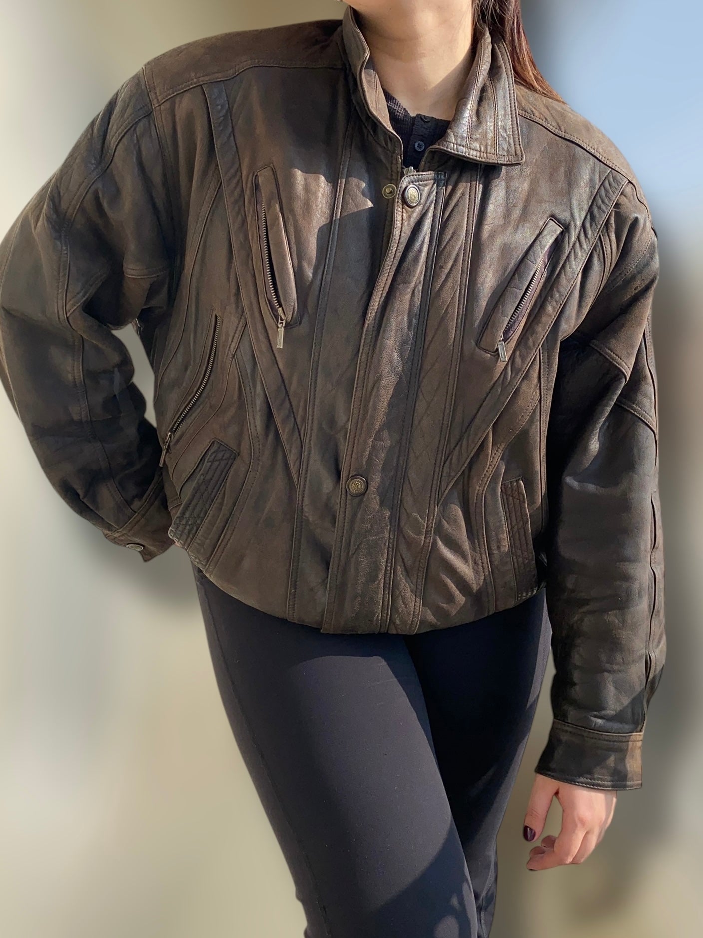 Dusty brown vintage CANDA bomber jacket