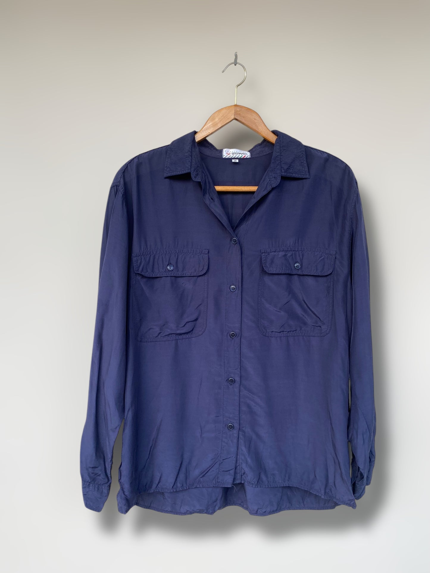 Stefanel blue viscose shirt