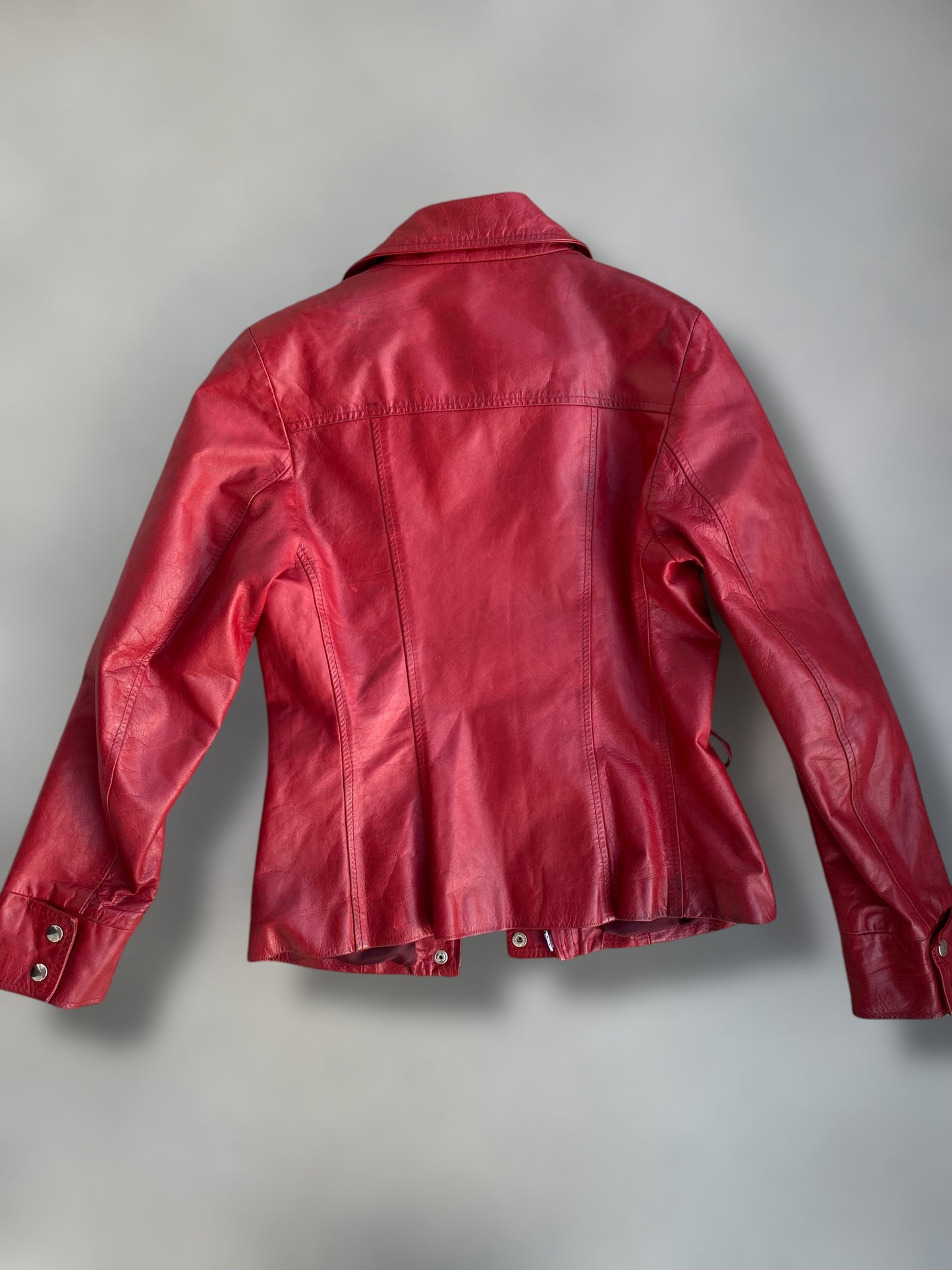 Red vintage leather jacket