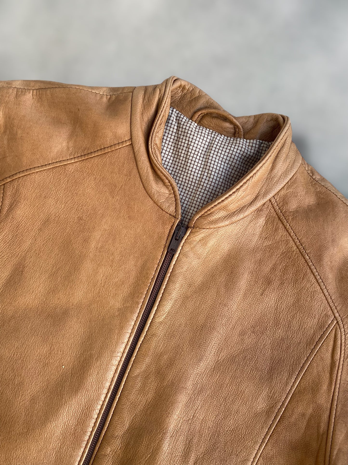 Camel vintage leather jacket