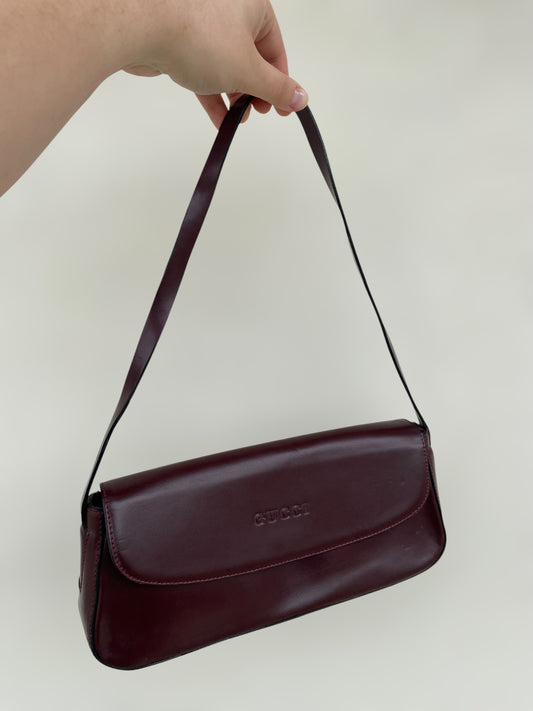 Cold burgundy GUCCI shoulder bag