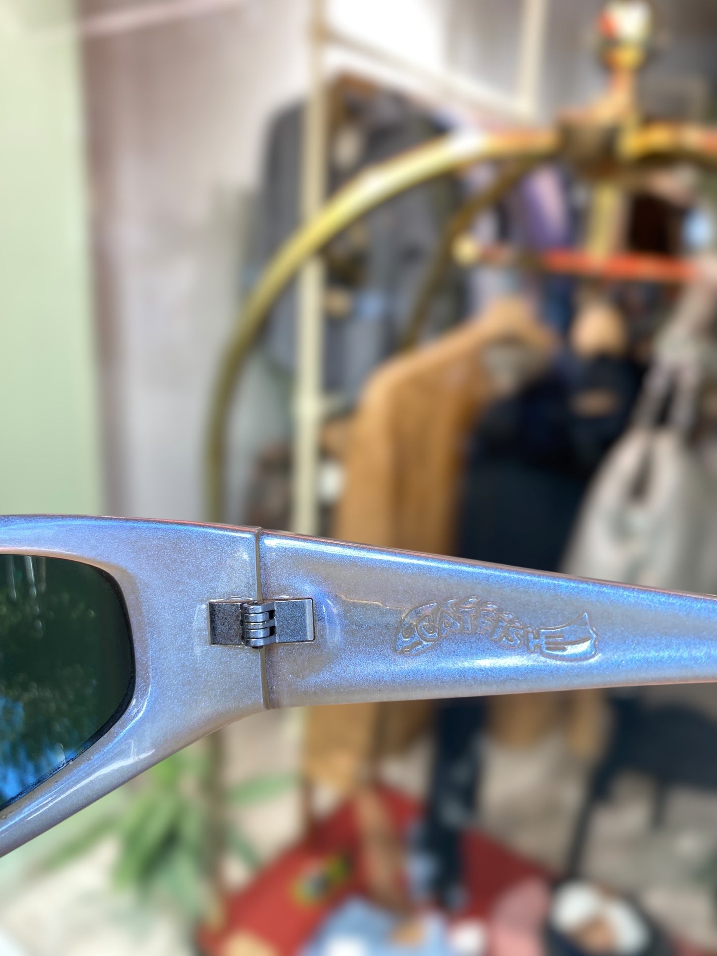 Deadstock vintage Arnette Catfish iridescent sunglasses