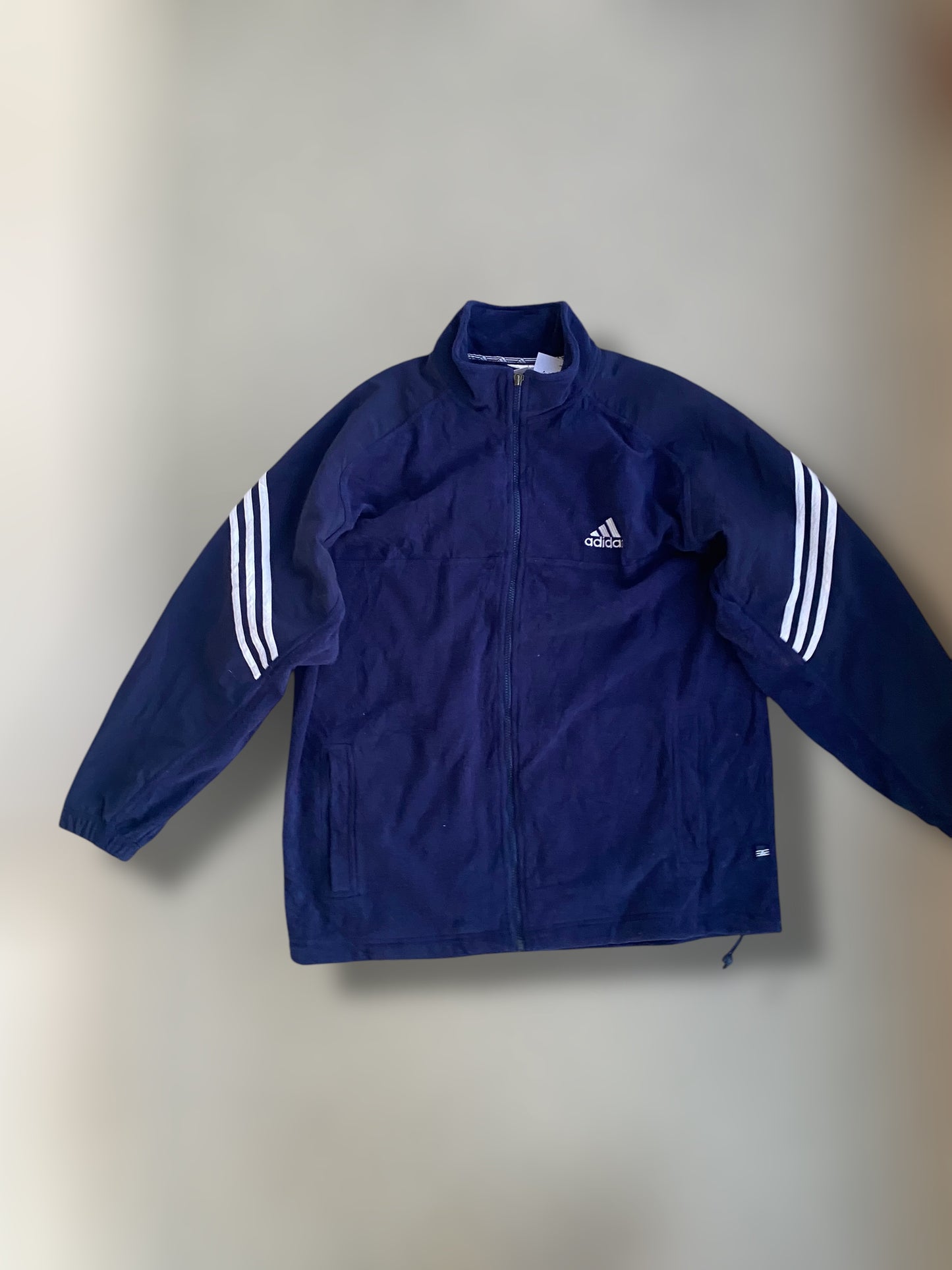 90s Adidas climawarm blue fleece track jacket