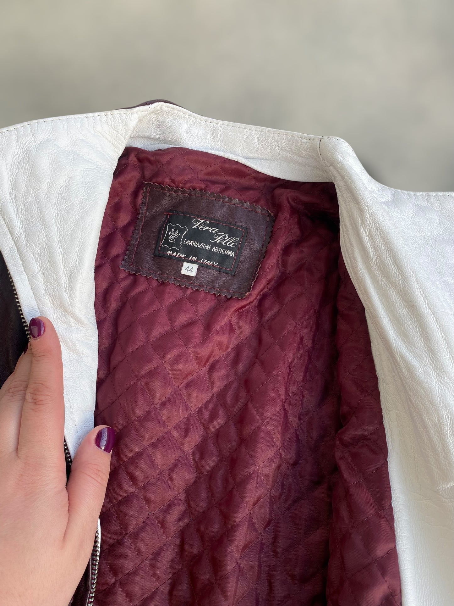 Burgundy vintage leather jacket