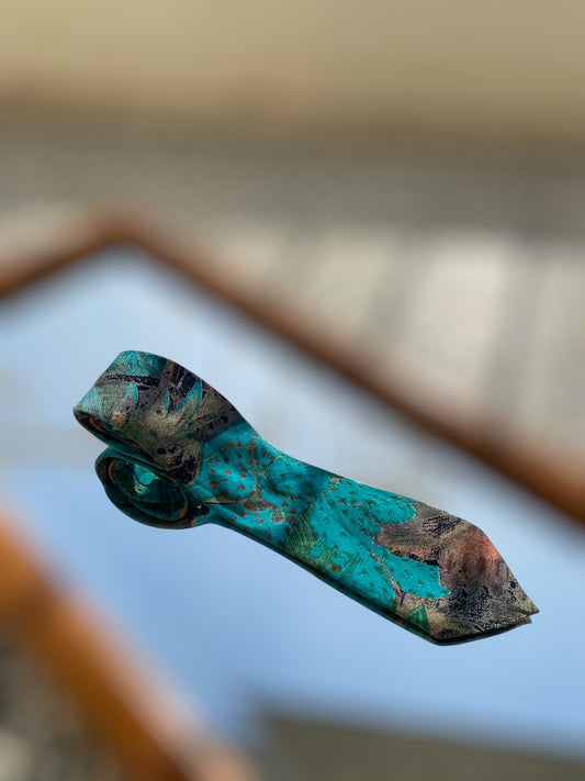 Vintage turquoise viscose tie