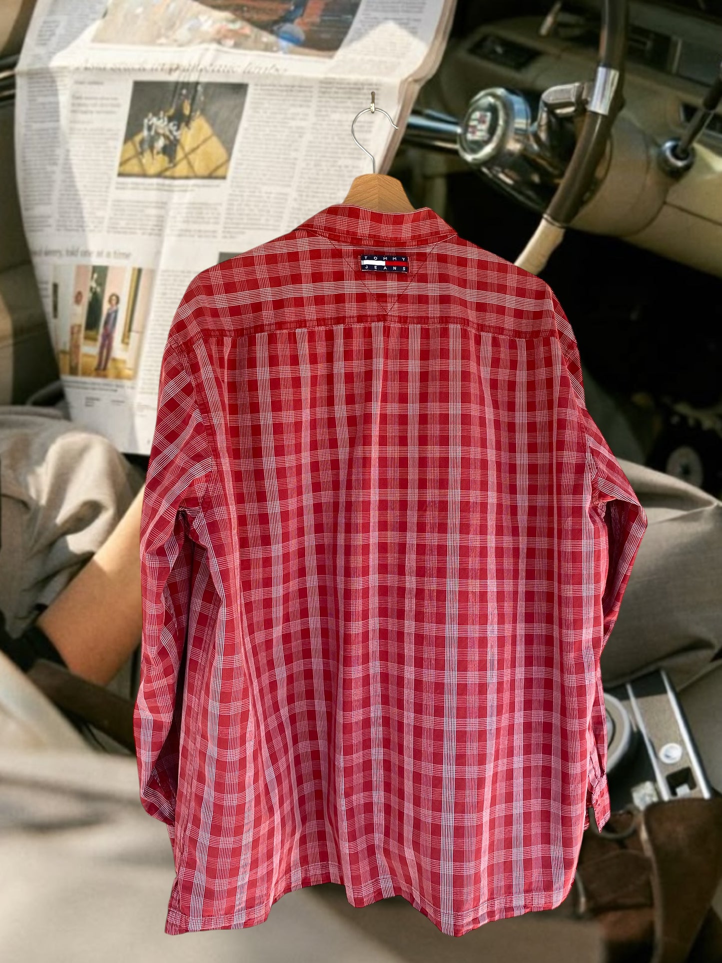 Red checkered Tommy Jeans shirt