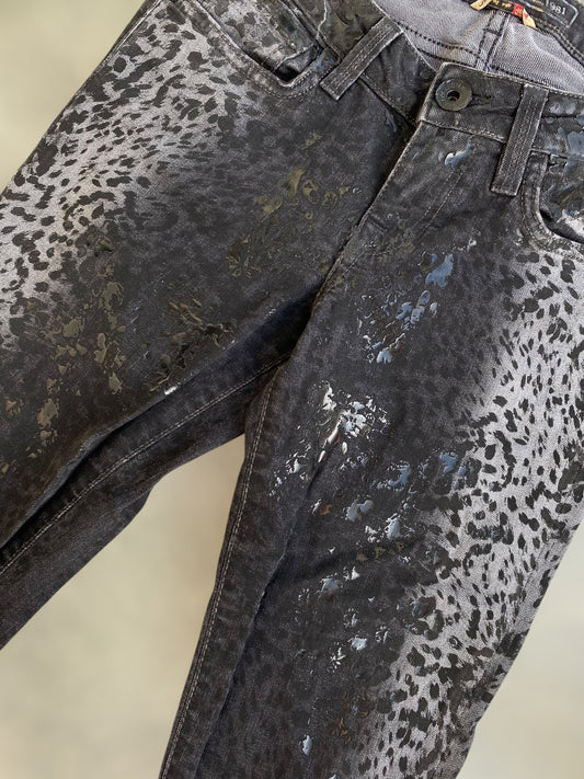 Guess animal print slim jeans